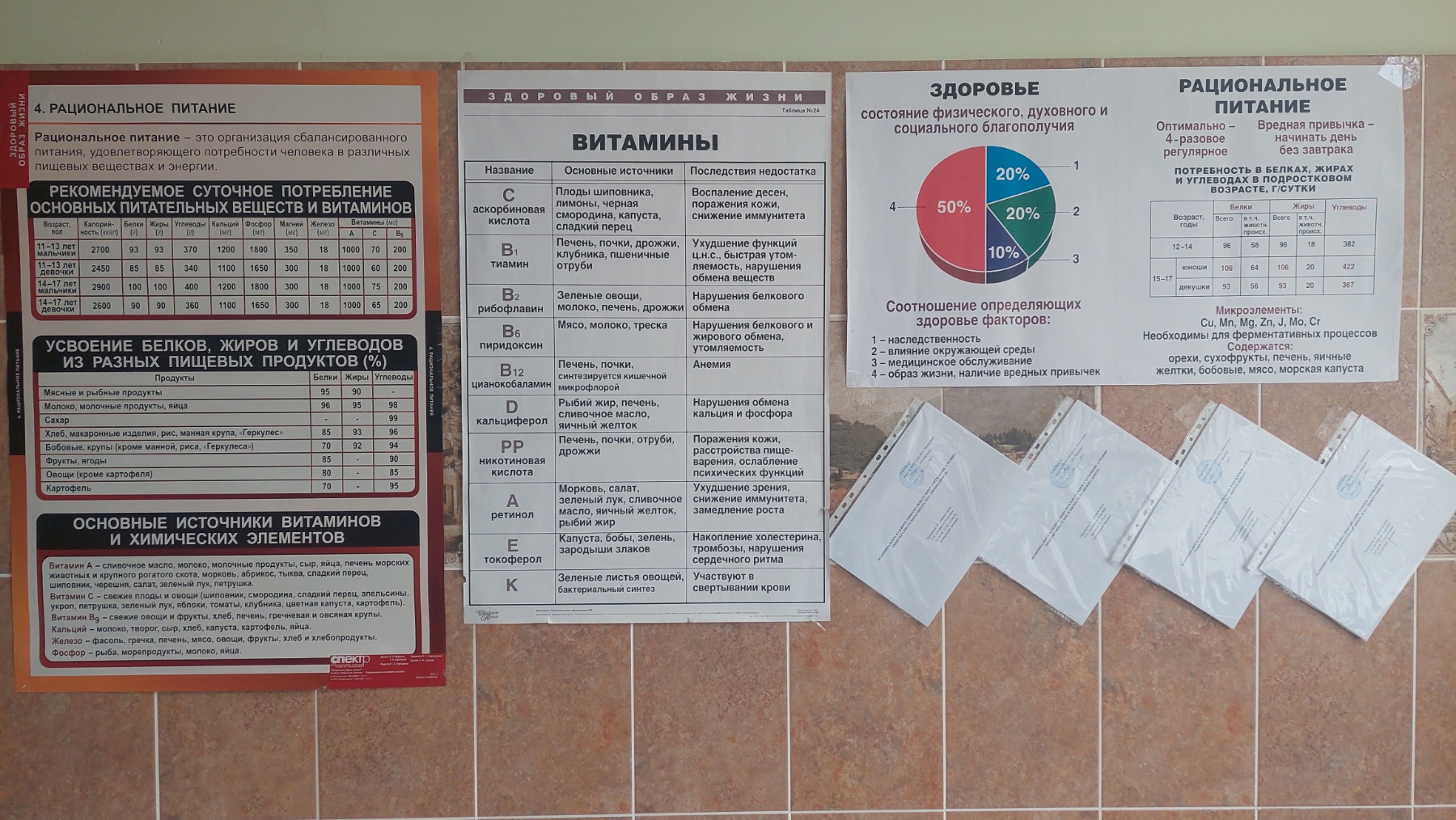 Информационный уголок о здоровом питании.